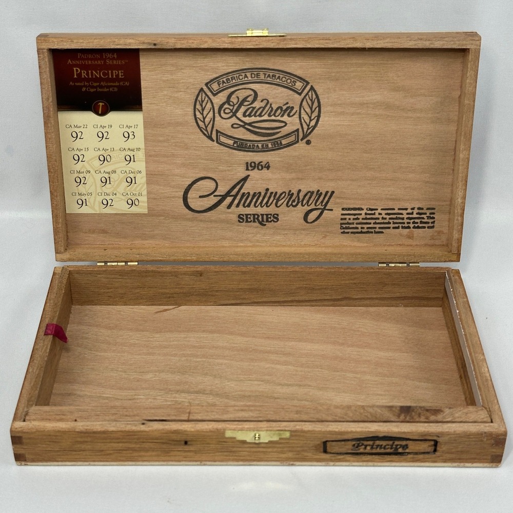 Padron 1964 Anniversary Series Principe Empty Wooden Cigar Box Storage Case